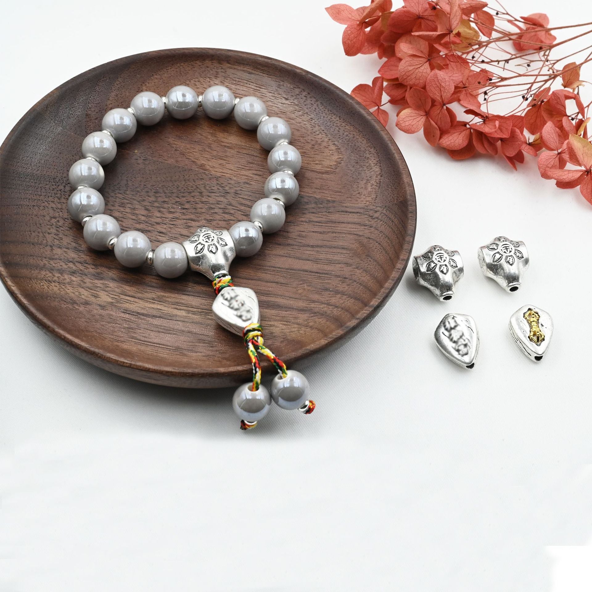 Wholesale Incense Ash Porcelain Glazed Duobao Bracelet